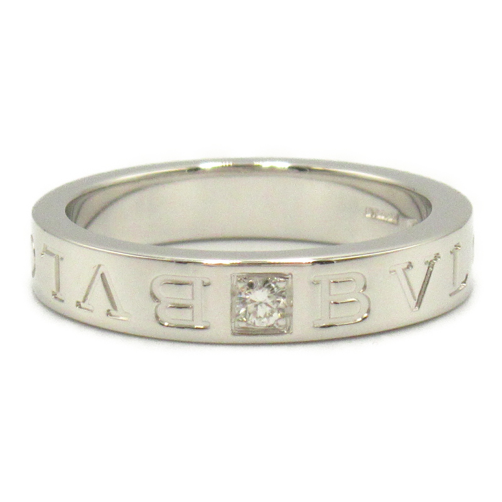 Bulgari BZero1 Double Logo 1p Ring K18wg White Gold Diamond Ladies Clear Bulgari BZero1 Double Logo 1p Ring K18wg White Gold Diamond Ladies Clear